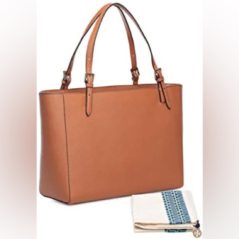 Tory Burch Large Saffiano Leather York Tote in Cognac - Picture 2 of 11